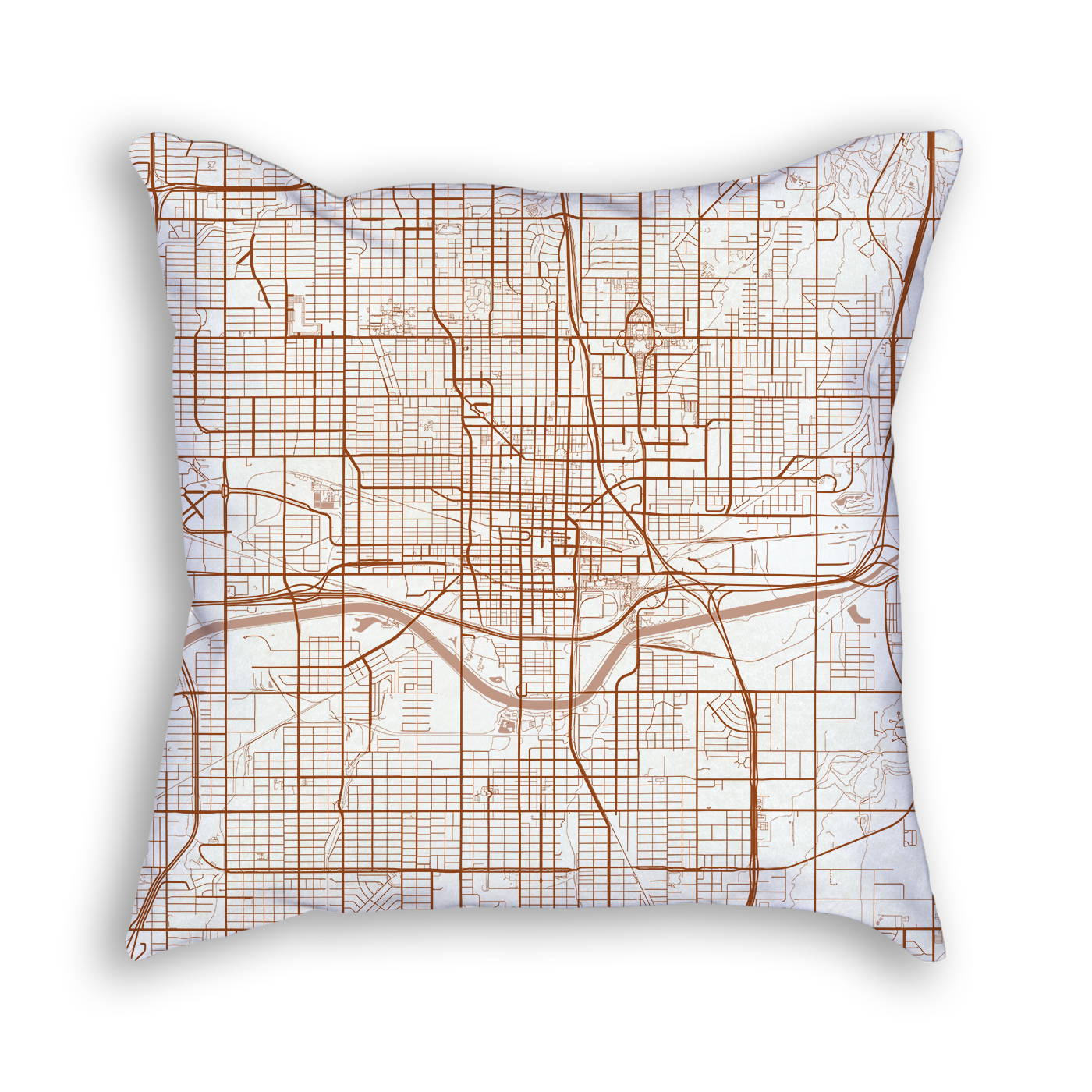 Oklahoma City Oklahoma City Map Art Decorative Throw Pillow