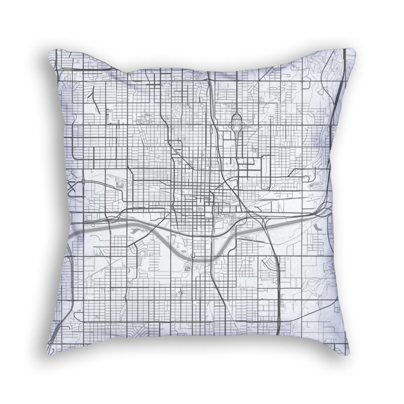 Oklahoma City Oklahoma City Map Art Decorative Throw Pillow