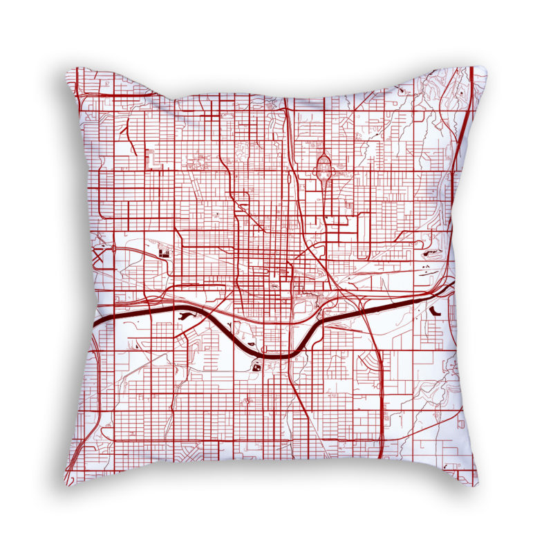 Oklahoma City Oklahoma City Map Art Decorative Throw Pillow