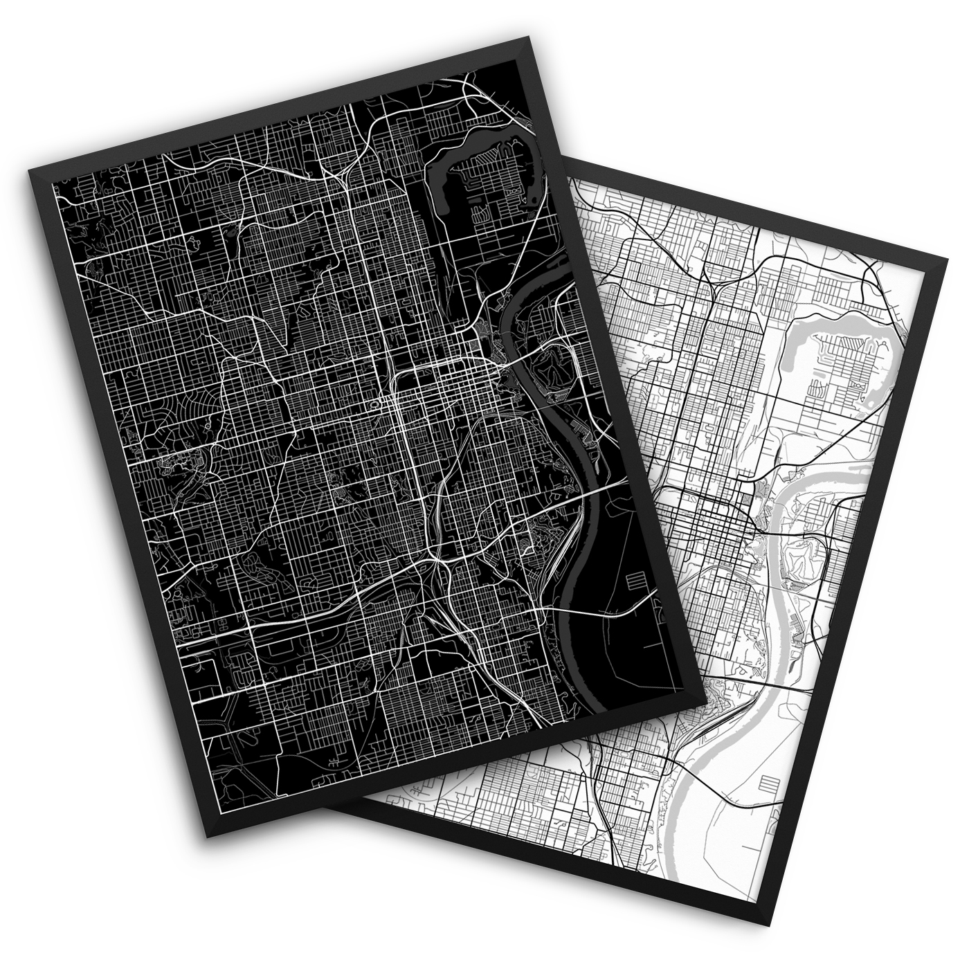 Omaha NE City Map Decor