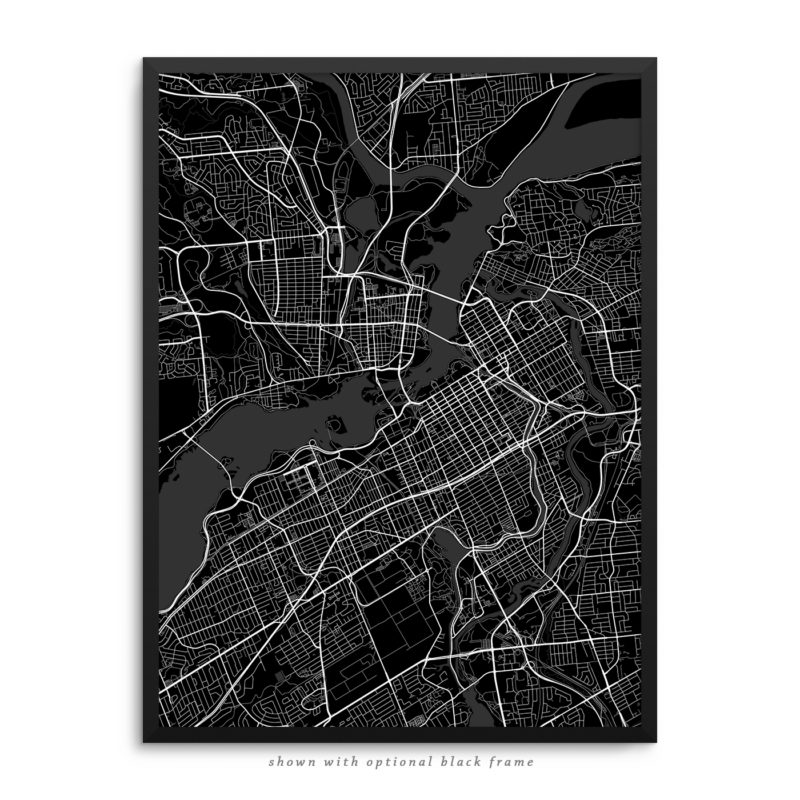 Ottawa Canada City Street Map Black Poster