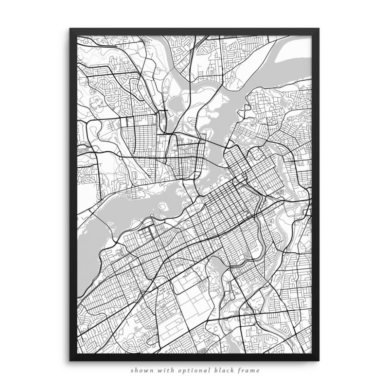 Ottawa Canada City Street Map White Poster