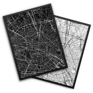 Paris France City Map Decor