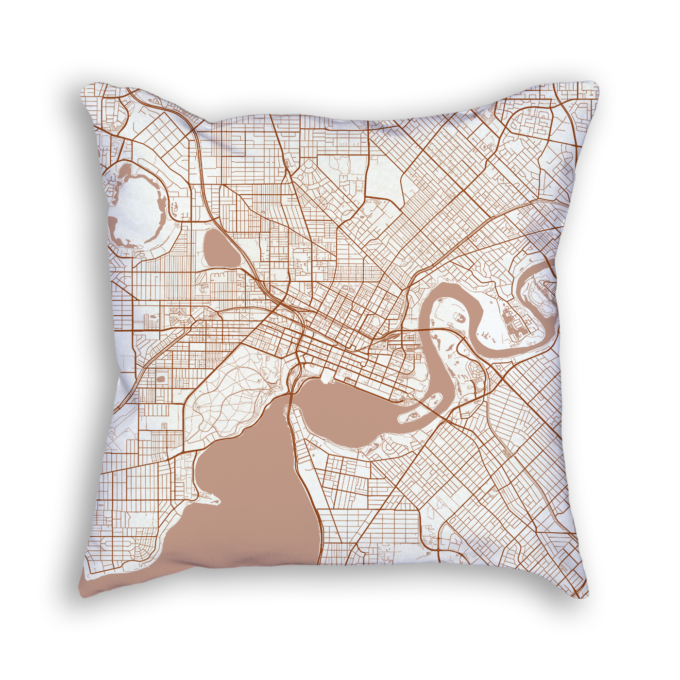 Perth Australia City Map Art Decorative Throw Pillow