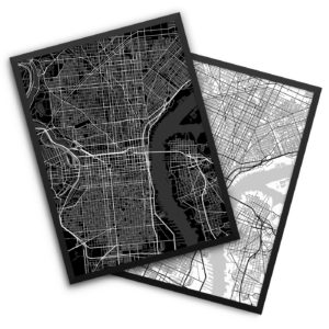 Philadelphia PA City Map Decor