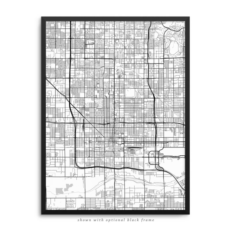 Phoenix AZ City Street Map White Poster