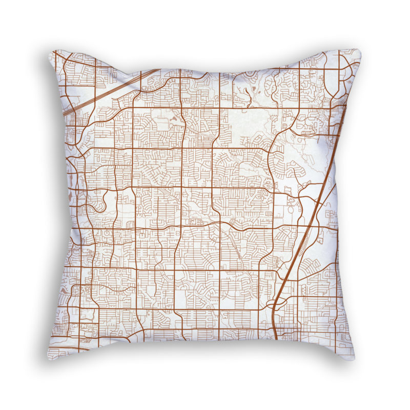 Plano TX City Map Art Decorative Throw Pillow