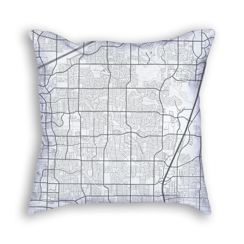 Plano Texas City Map Art Decorative Throw Pillow