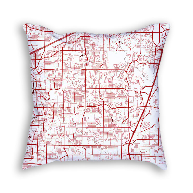 Plano Texas City Map Art Decorative Throw Pillow