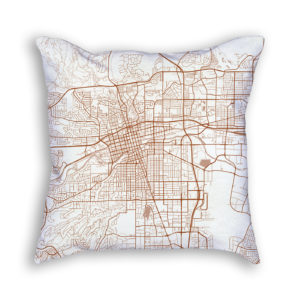 Reno Nevada City Map Art Decorative Throw Pillow