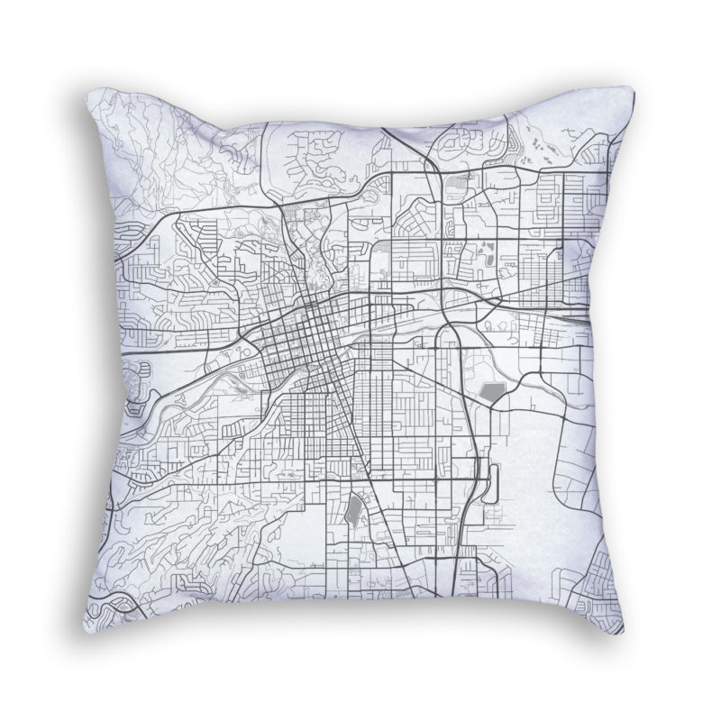 Reno Nevada City Map Art Decorative Throw Pillow