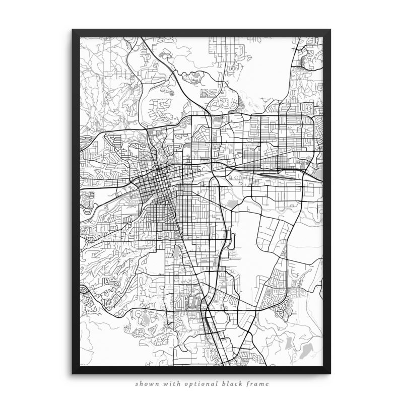 Reno NV City Street Map White Poster