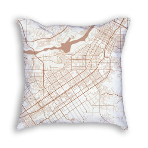 Riverside CA City Map Art Decorative Throw Pillow