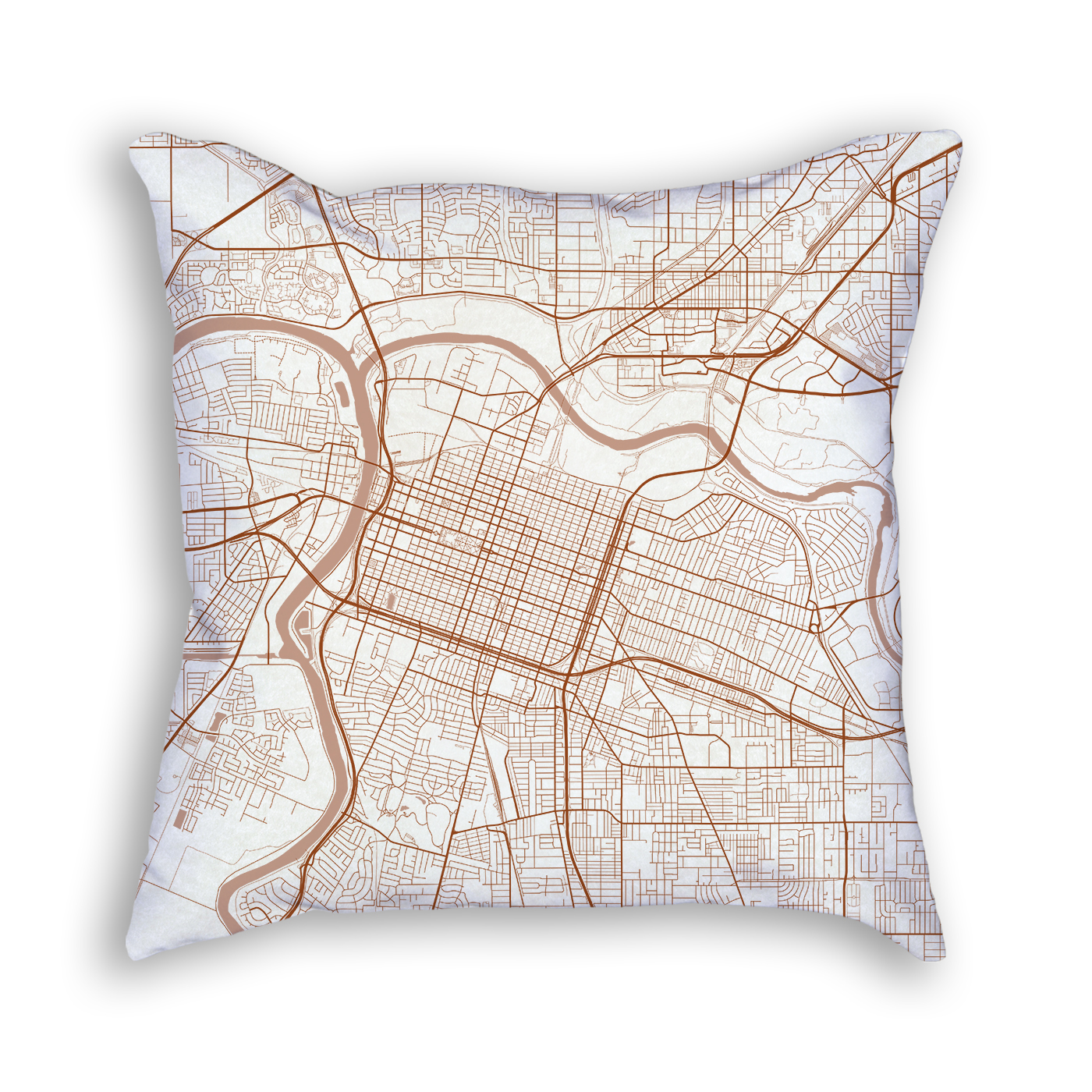 Sacramento CA City Map Art Decorative Throw Pillow