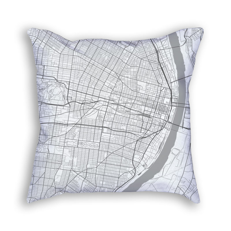 Saint Louis Missouri City Map Art Decorative Throw Pillow