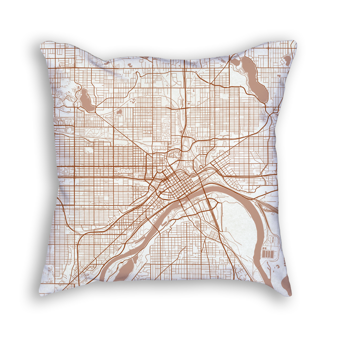 Saint Paul Minnesota City Map Art Decorative Throw Pillow
