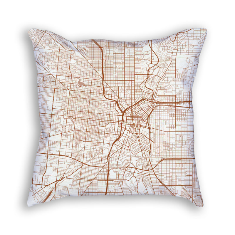 San Antonio TX City Map Art Decorative Throw Pillow