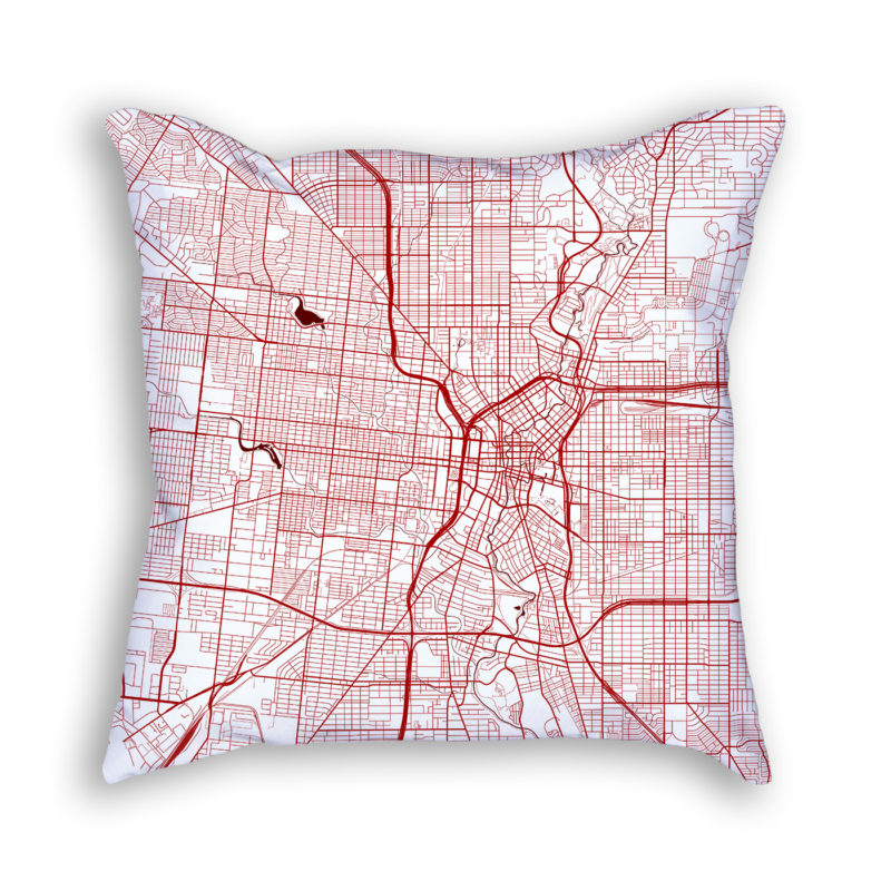 San Antonio Texas City Map Art Decorative Throw Pillow