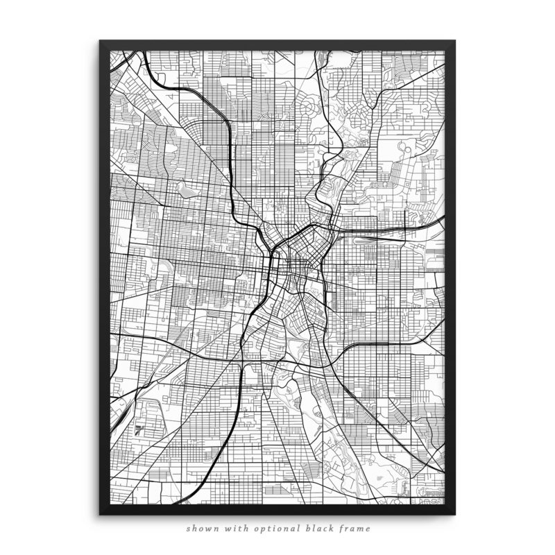 San Antonio TX City Street Map White Poster