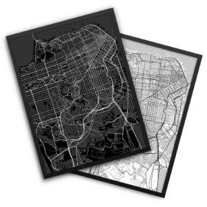 San Francisco CA City Map Decor