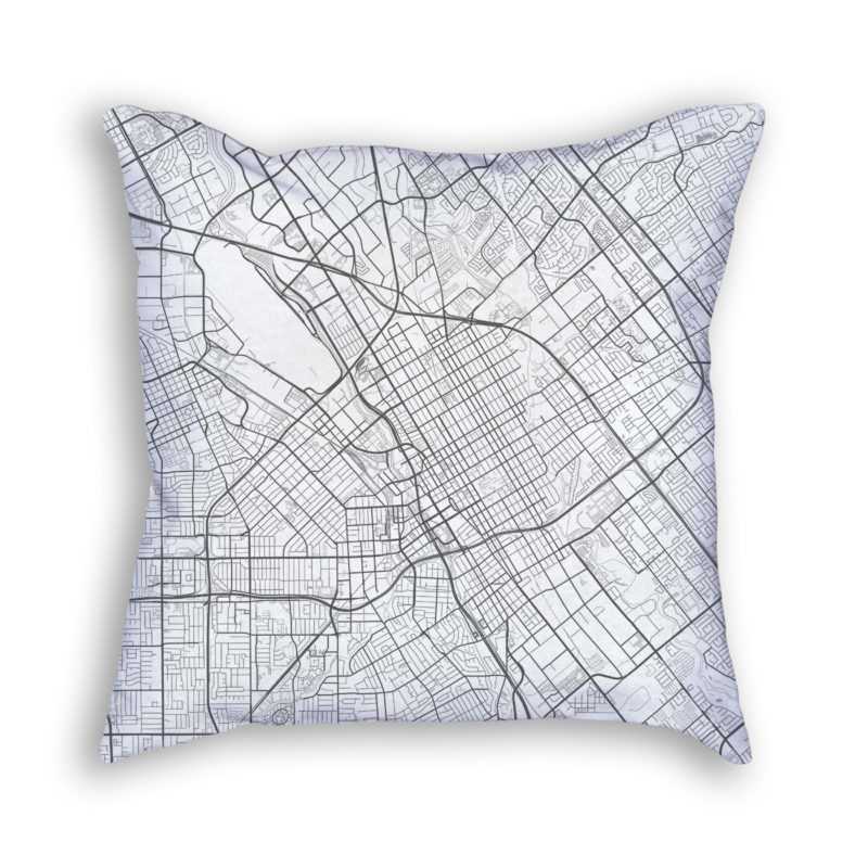 San Jose California City Map Art Decorative Throw Pillow