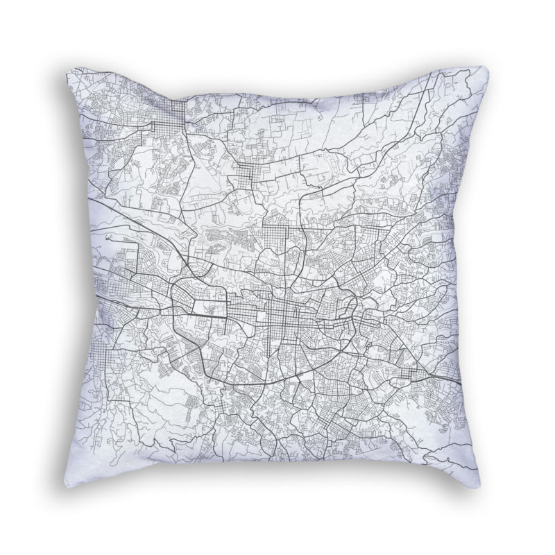 San Jose Costa Rica City Map Art Decorative Throw Pillow