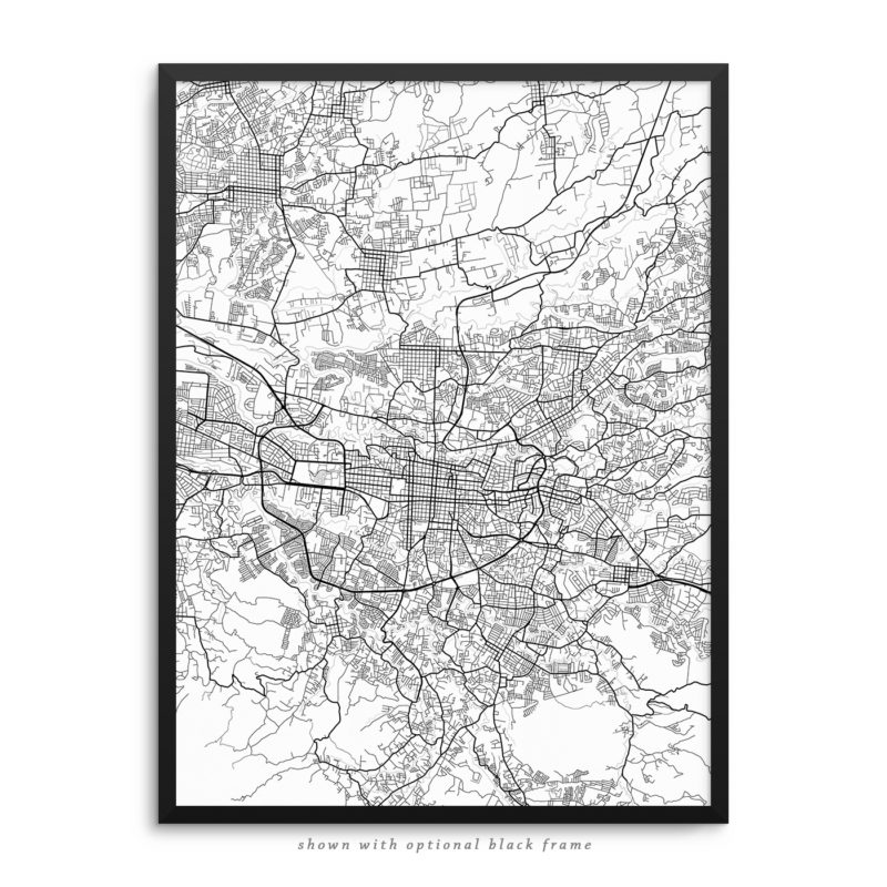 San Jose Costa Rica City Street Map White Poster