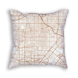 Santa Ana CA City Map Art Decorative Throw Pillow