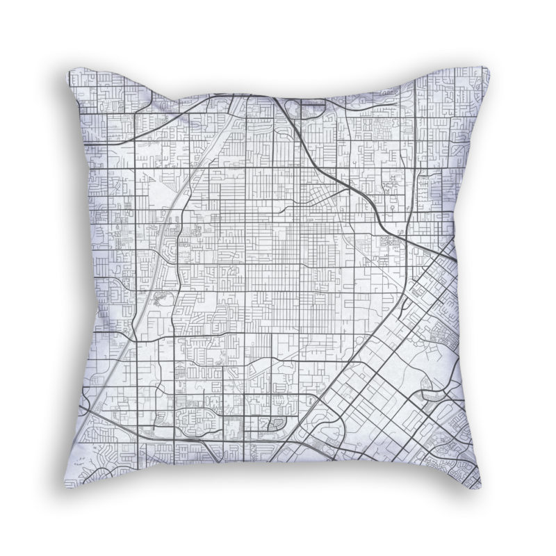 Santa Ana California City Map Art Decorative Throw Pillow