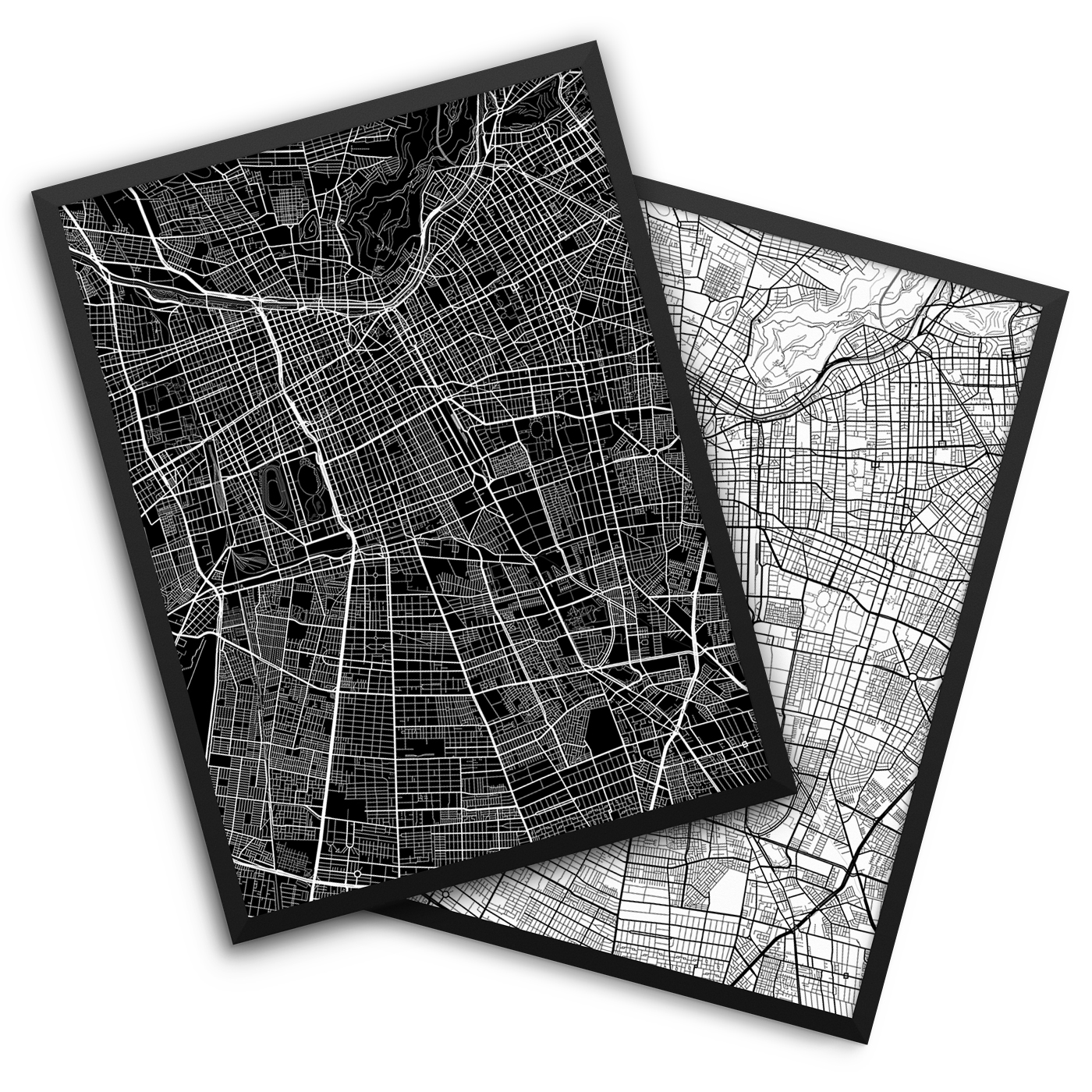 Santiago Chile City Map Decor