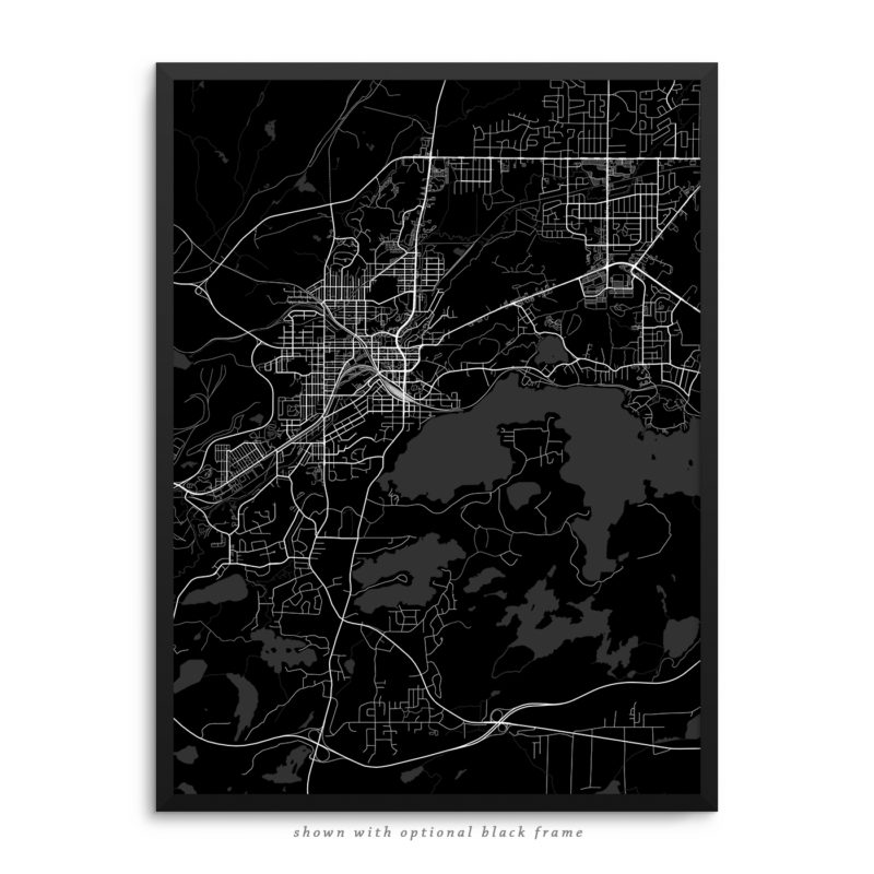 Sudbury Canada City Street Map Black Poster