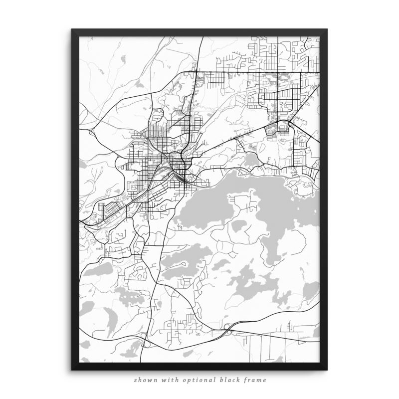 Sudbury Canada City Street Map White Poster