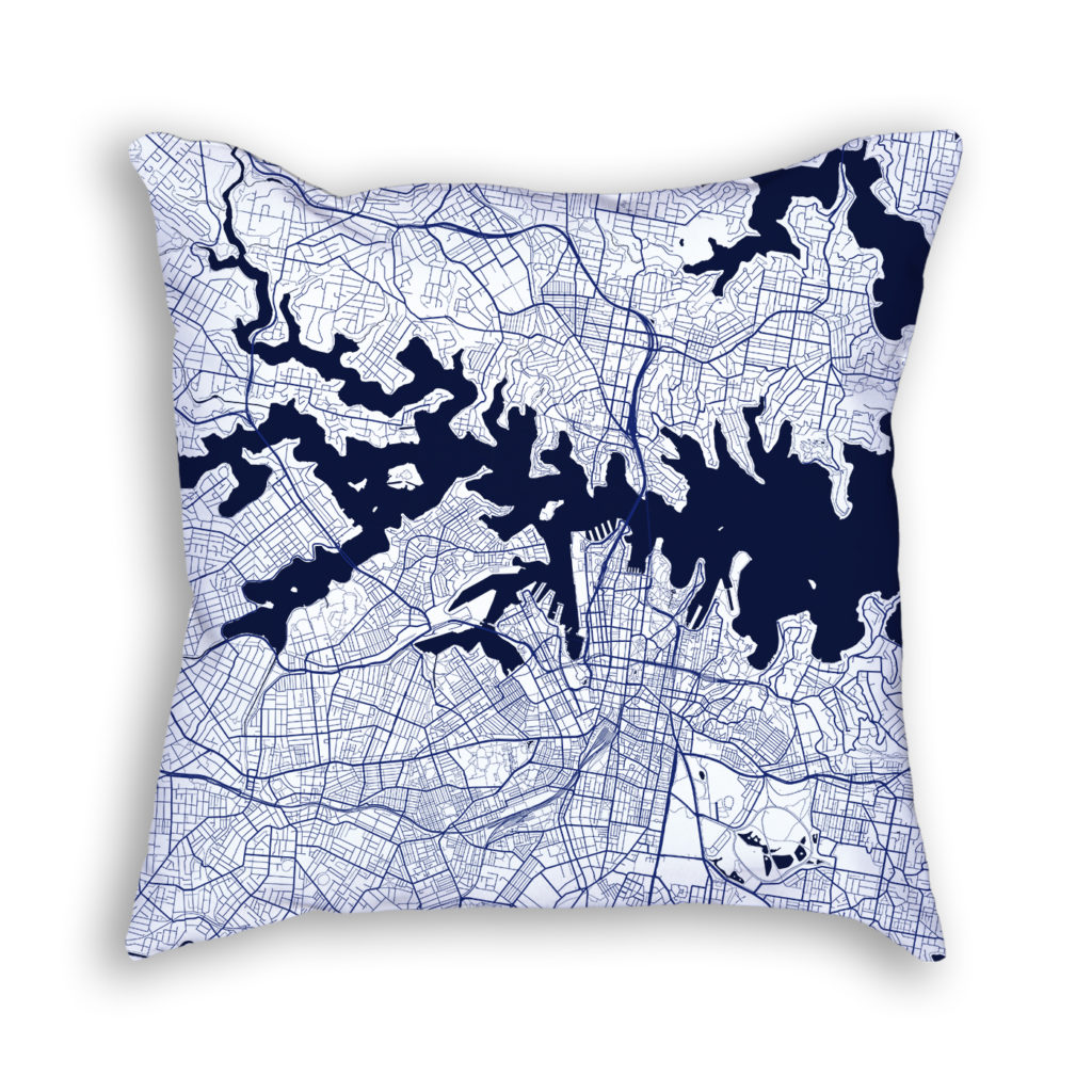 Sydney Australia Throw Pillow City Map Decor
