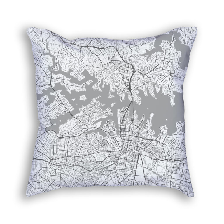 Sydney Australia Throw Pillow City Map Decor