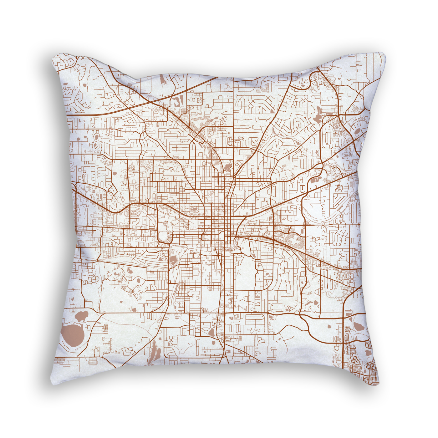 Tallahassee Florida City Map Art Decorative Throw Pillow