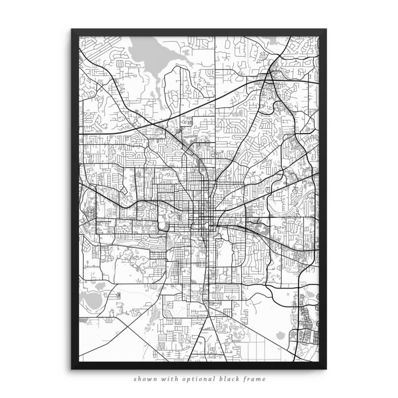 Tallahassee FL City Street Map White Poster