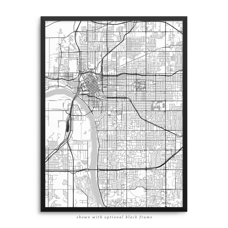 Tulsa OK City Street Map White Poster