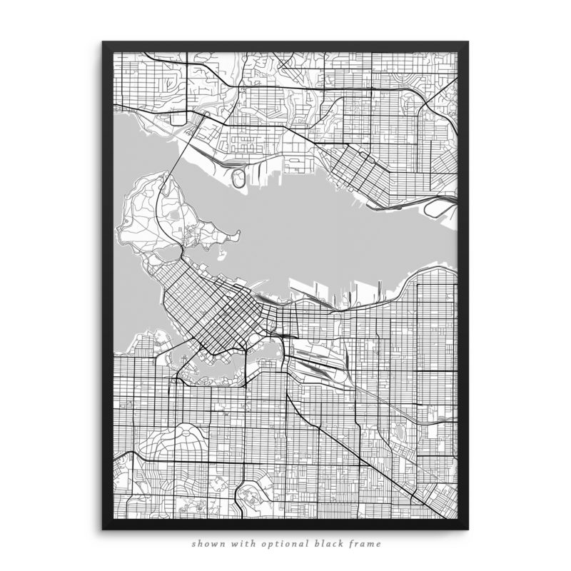 Vancouver Canada City Street Map White Poster