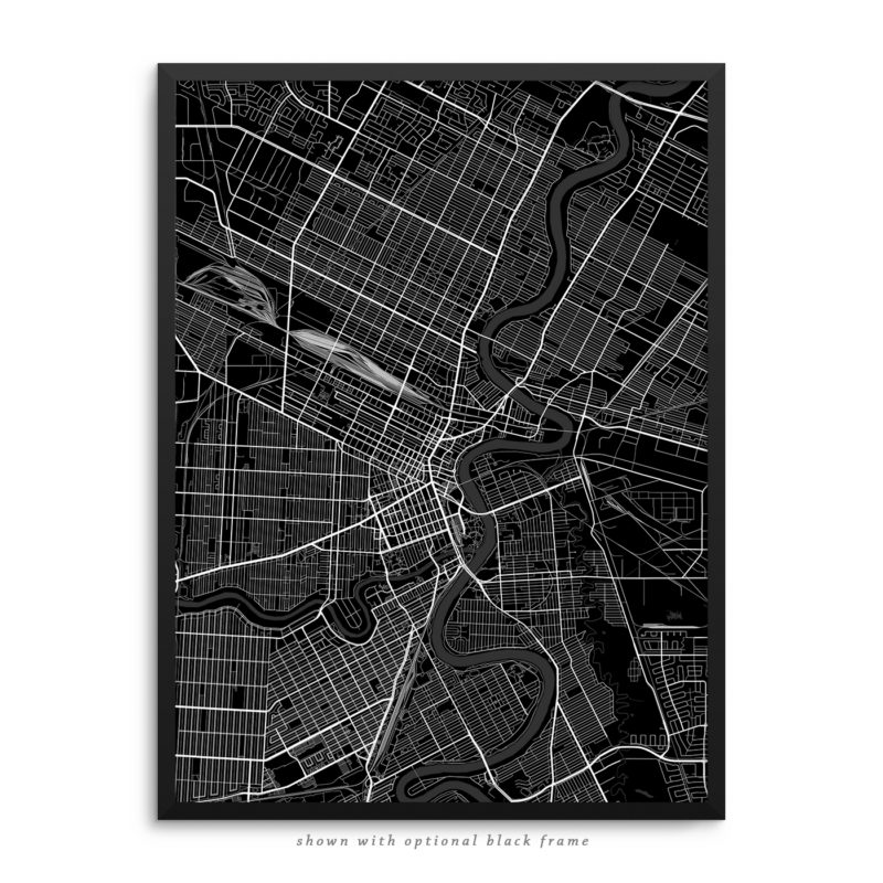 Winnipeg Canada City Street Map Black Poster