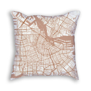Amsterdam Netherlands City Map Art Decorative Throw Pillow