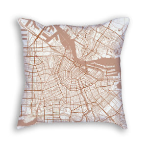 Amsterdam Netherlands City Map Art Decorative Throw Pillow