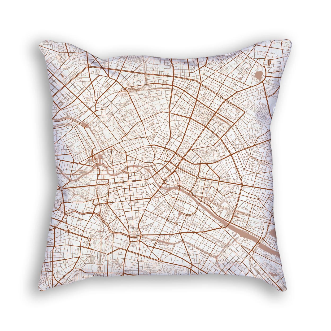 Berlin Germany City Map Art Decorative Throw Pillow