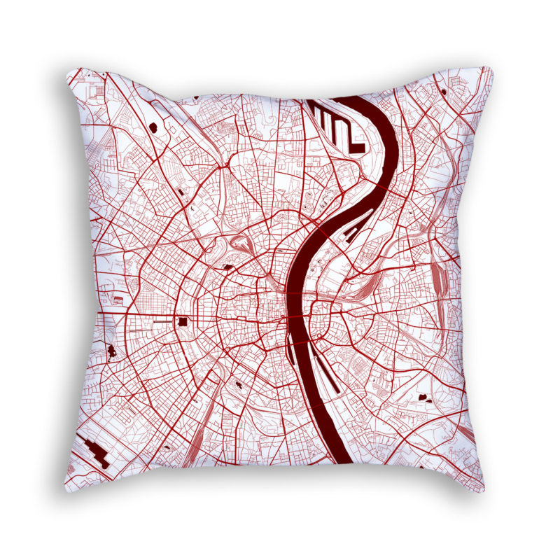 Cologne Germany City Map Art Decorative Throw Pillow