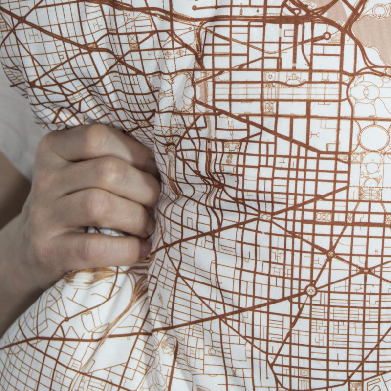 Copper City Map Pillow Closeup