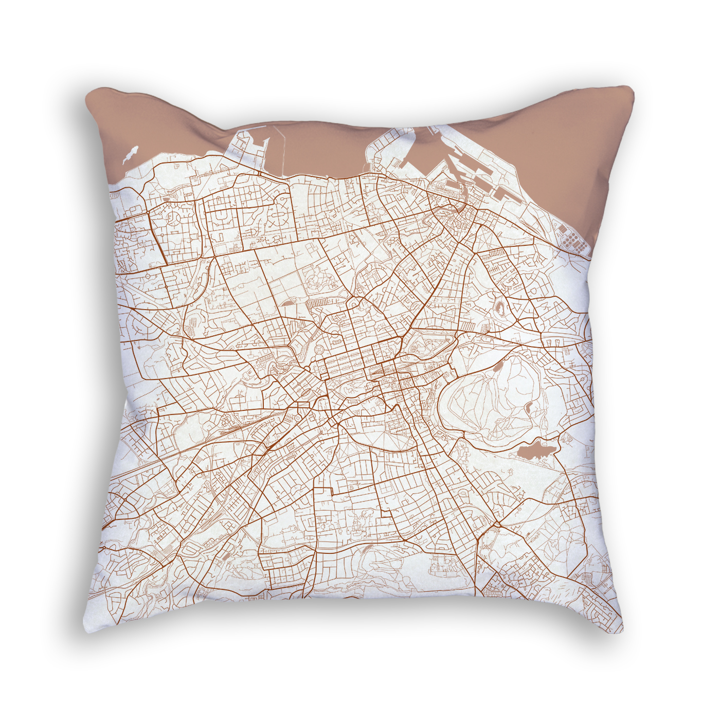 Edinburgh Scotland City Map Art Decorative Throw Pillow