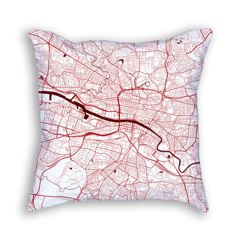 Glasgow Scotland City Map Art Decorative Throw Pillow