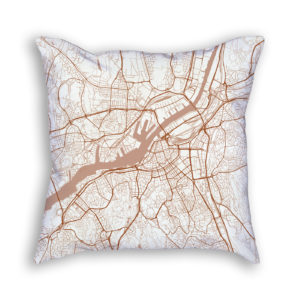 Gothenburg Sweden City Map Art Decorative Throw Pillow