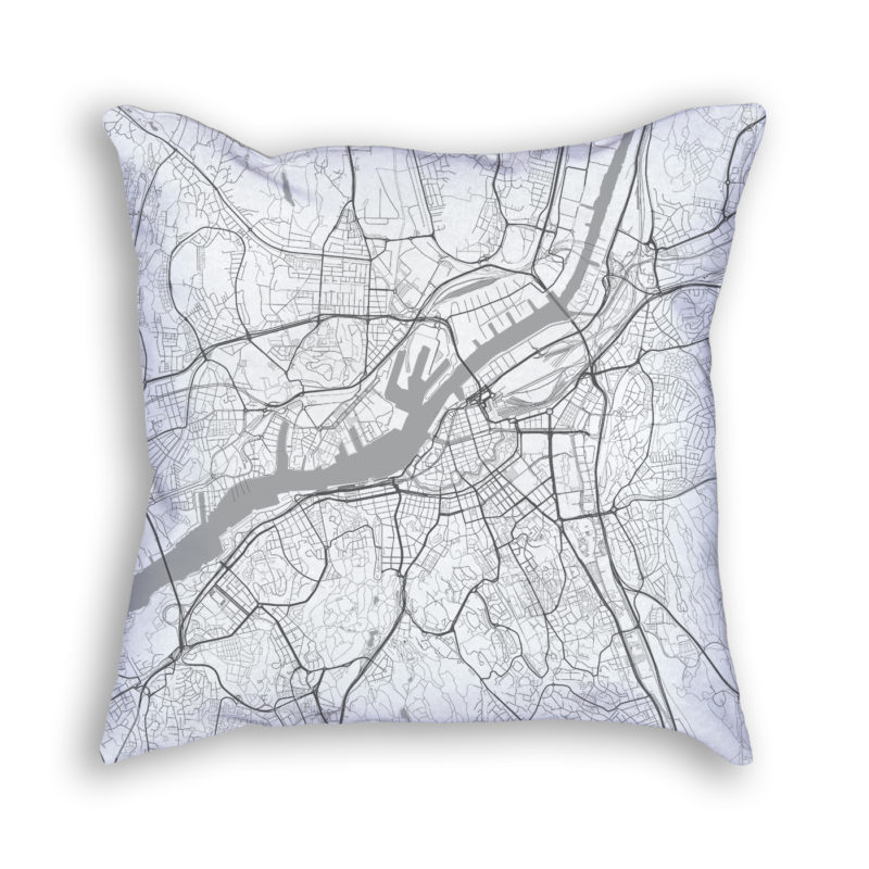 Gothenburg Sweden City Map Art Decorative Throw Pillow