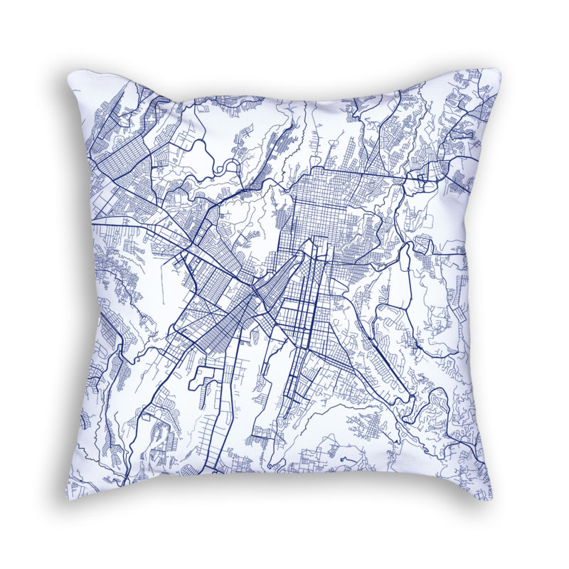 Guatemala City Guatemala City Map Art Decorative Throw Pillow