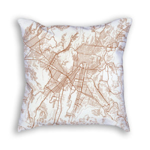 Guatemala City Guatemala City Map Art Decorative Throw Pillow